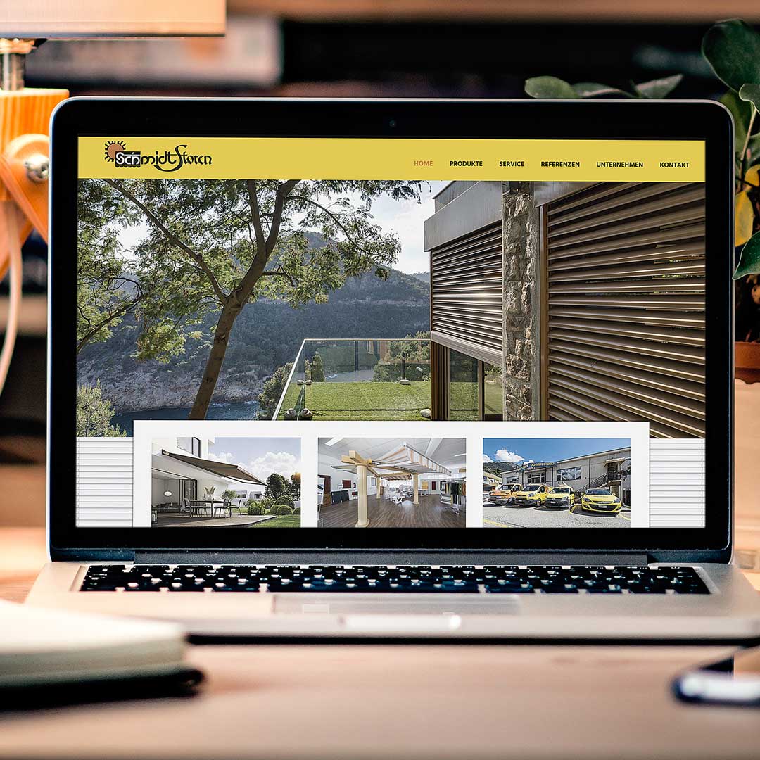 Schmidtstoren. Ansicht Desktop PC auf neues Webdesign